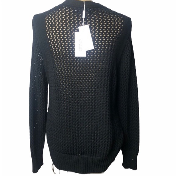 NWT Derek Lam 10 Crosby open knit lace up sweater SZ L Reg $395 - Picture 4 of 8